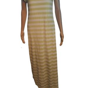 Sharagano Dress lime green white striped Size 8